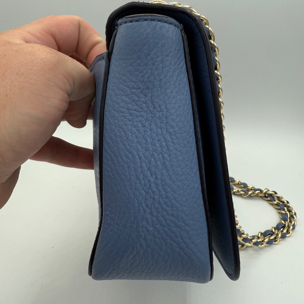 Tory Burch Kira Pebbled Leather Convertible Crossbody Shoulder‎ Bag Blue - Picture 5 of 13